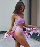 Mia ribbed bikini - Lilac bottoms